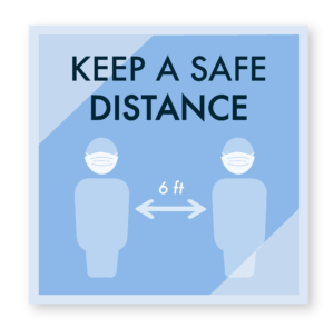 Keep a safe distance icon. Click to filter resources by "social distancing".